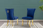 763-463CS Velvet Side Chairs with Gold Stainless Steel