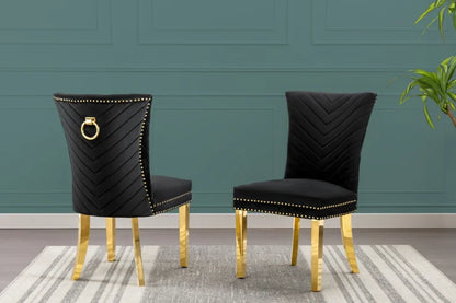 763-463CS Velvet Side Chairs with Gold Stainless Steel