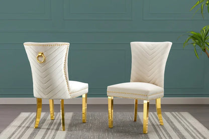 763-463CS Velvet Side Chairs with Gold Stainless Steel