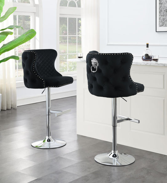 001TS VELVET BAR STOOL (one)