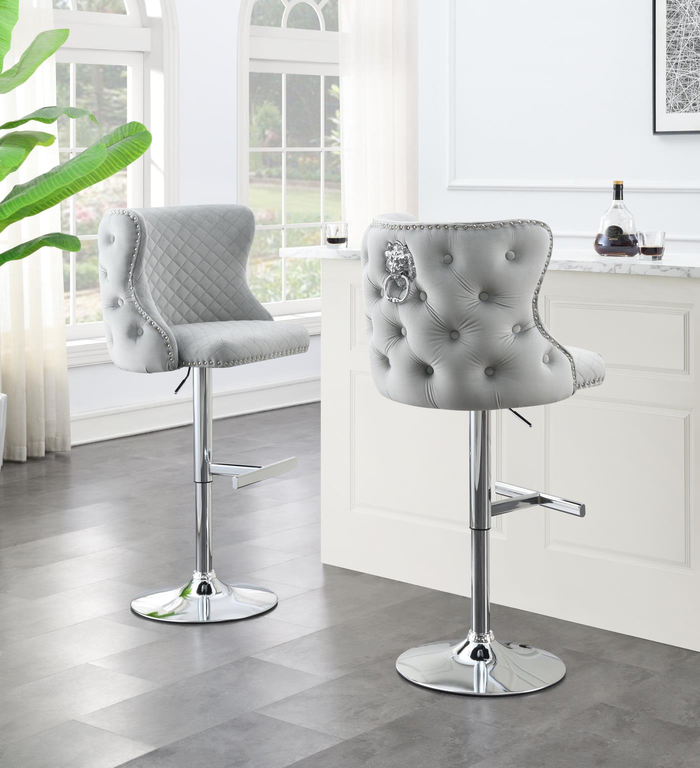 001TS VELVET BAR STOOL (one)