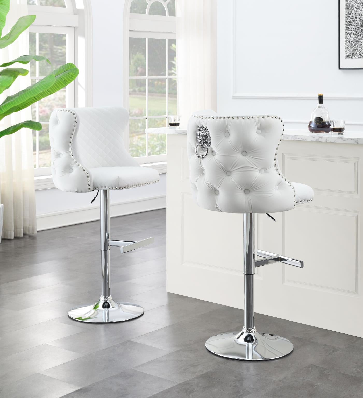 001TS VELVET BAR STOOL (one)