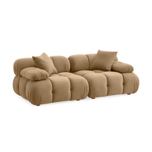 Epoillac Cafe Au Lait Performance Velvet Modular Sofa & Loveseat